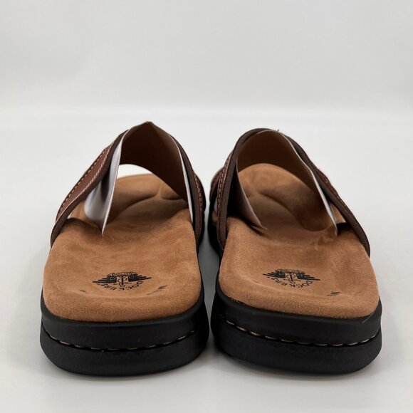 Dockers Sunland Slide Sandals Size 14M Rust Brown Faux Leather Upper Casual - Picture 4 of 11